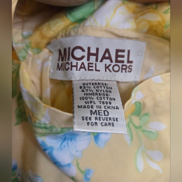 Michael Kors Floral Yellow Reversible Jacket, Sz M - Picture 4 of 4